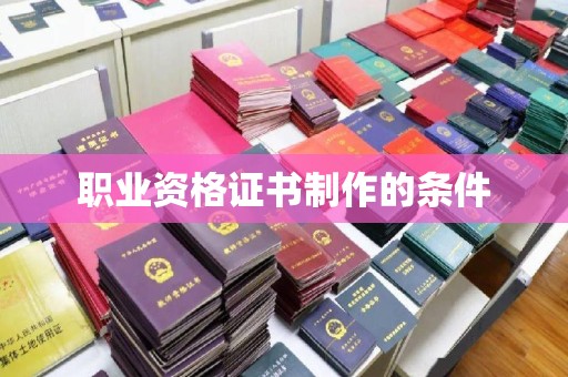 钦州职业资格证书制作的条件